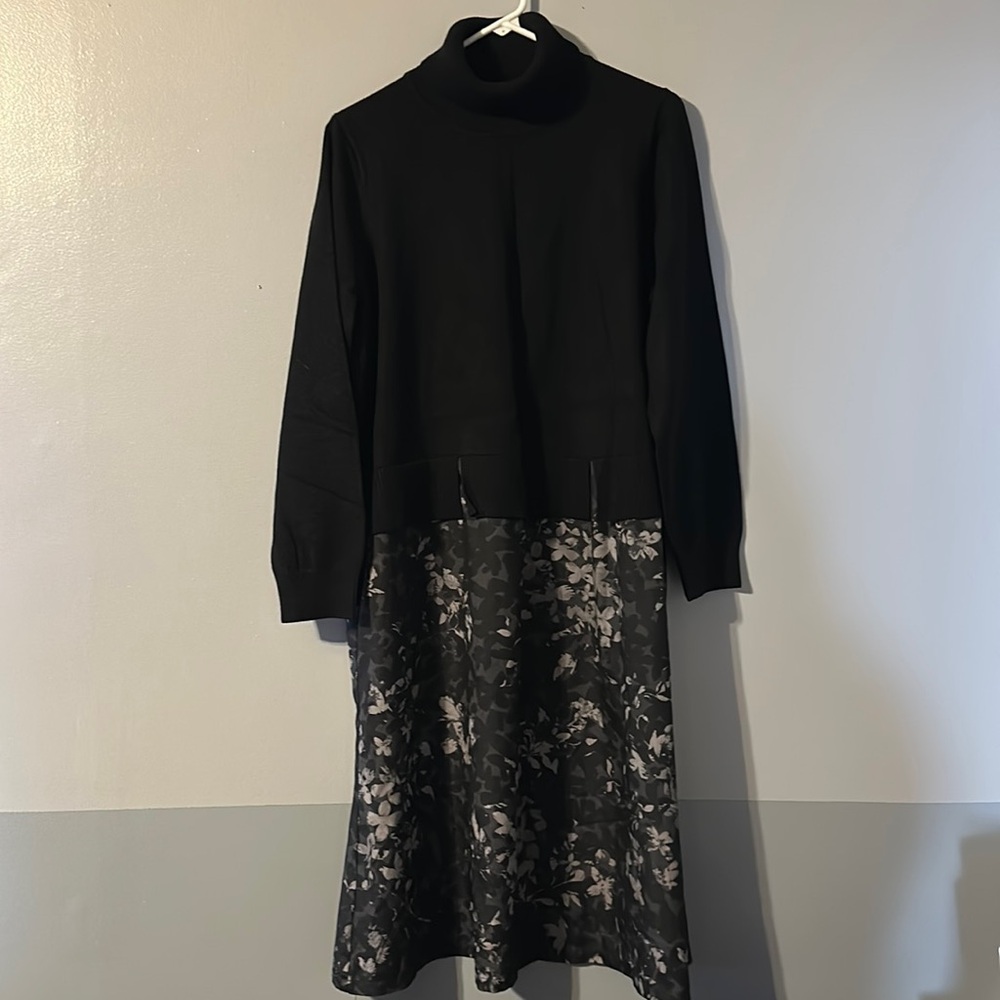 DG2 2X Black Long Sleeve Sweater Dress
